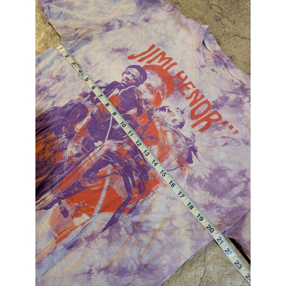 Jimi Hendrix Tie Dye T-Shirt Large Purple Orange Graphic Licensed Band Tee Rock - Picture 3 of 8